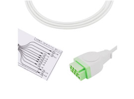 Connecteur de A1030-EE1 de câble d'ekg Compatible de Schiller de DB-15 10KΩ banane d'iec