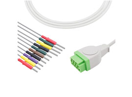 A3030-EE0 câble EKG Compatible avec les soins de santé GE 11 broches 10KΩ IEC Din3.0