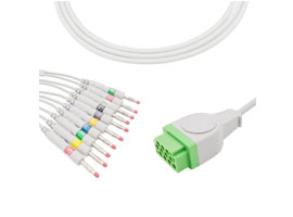 A4030-EE1 GE câble EKG Compatible avec les soins de santé 11 broches 10KΩ AHA Banan