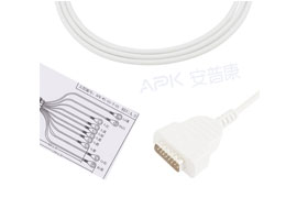 Connecteur de A1001-EE1 de câble d'ekg Compatible de soins de santé de GE de DB-15 aucune résistance