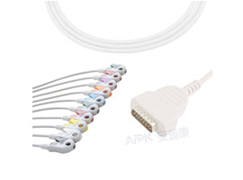 Connecteur de A2001-EE1 de câble d'ekg Compatible de soins de santé de GE de DB-15 aucune agrafe d'a