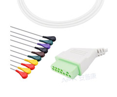 A1036-EE0 Nihon Kohden Compatible EKG câble 12 broches Nihon Kohden connecteur IEC Snap