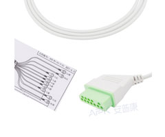 A1036-EE1 Nihon Kohden Compatible EKG câble 12 broches Nihon Kohden connecteur AHA Snap