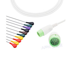 A1045-EE0 Compatible avec le câble EKG rond 12pin IEC Snap