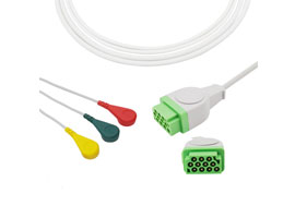 Câble ECG à connexion directe Compatible GE Marquette de A3056-EC0 à 3 fils, IEC 11pin
