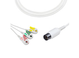 Câble ECG à connexion directe Compatible AAMI de A3137-EC0 pince à 3 fils, IEC 6pin