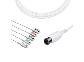 Câble ECG à connexion directe Compatible AAMI de A5137-EC1 pince à 5 fils, AHA 6pin