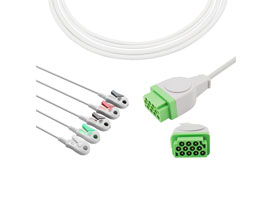A5156-EC1 GE Marquette Compatible câble ECG à connexion directe pince à 5 fils, AHA 11pin