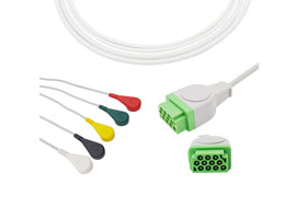 Câble ECG à connexion directe Compatible GE Marquette de A5056-EC0 5 fils, IEC 11pin