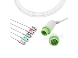 A5122-EC1 GE health> corométrie Compatible une seule pièce 5 fils ECG câble 10KΩ Clip, AHA 12pin
