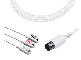 Câble ECG à connexion directe Compatible AAMI de A3137-EC1 pince à 3 fils, AHA 6pin