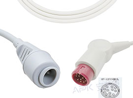 Câble adaptateur IBP Compatible Philips de A0816-BC05 avec connecteur Edward/Baxter