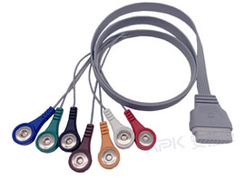 Edan Compatible SE-2003/SE-2012 ECG Holter câble 7 fils 16pin Snap AHA