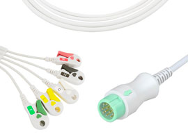 A5176-EC0 Mindray Compatible une seule pièce 5 fils ECG câble attache, AHA 12pin 1KΩ