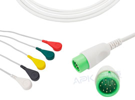 A500C-EC0 Comen Compatible une pièce 5 fils ECG câble Snap, IEC 12pin