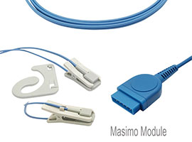 A1315-SR104PU GE health> capteur SpO2 avec pince d'oreille Compatible Marquette Masimo avec câble 30