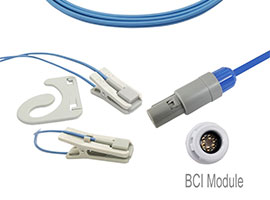 A1318-SR129PU Mindray Compatible oreille-pince SpO2 capteur avec 260cm câble 6 broches