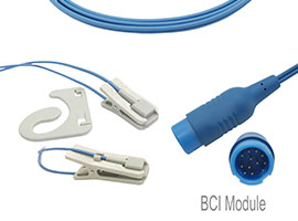 A1318-SR105PU Mindray Compatible oreille-pince SpO2 capteur avec 300cm câble rond 12 broches
