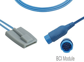 Capteur SpO2 souple pédiatrique Compatible Mindray de A1318-SP105PU avec câble 300cm rond 12 broches