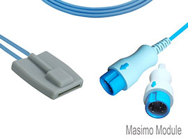 Capteur doux pédiatrique Compatible SpO2 de A1315-SP140PU Mindray avec le câble de 300cm rond 7-pin