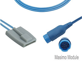 Capteur SpO2 souple pédiatrique Compatible Mindray de A1315-SP105PU avec câble 300cm rond 12 broches