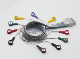 A54HEC10IK ECG Holter câble 10 fils Snap, IEC